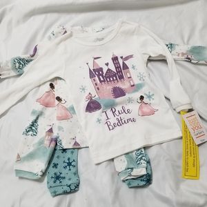 2 sets of baby girl pajamas 12m
